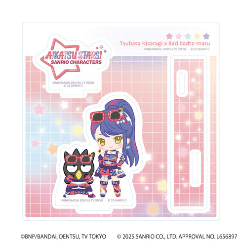 『アイカツスターズ!×サンリオキャラクターズ』アクリルスタンドプレート07/如月ツバサ×バッドばつ丸(コラボイラスト(ミニキャラ))